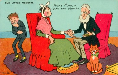 A tia Maria tem papeira (litografia a cores) de Tom Browne