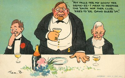 Levantando um brinde ao clube (cor litho) de Tom Browne