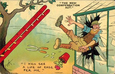 A nova lei das indemnizações (litografia a cores) de Tom Browne