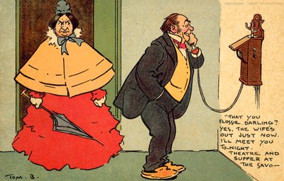 Teatro e ceia no Savoy (chromolitho) de Tom Browne