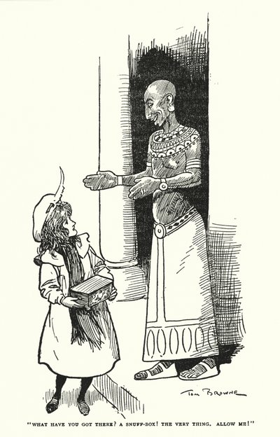 "O que é que tens aí? Uma caixa de rapé! A própria coisa, permita-me!" (litho) de Tom Browne