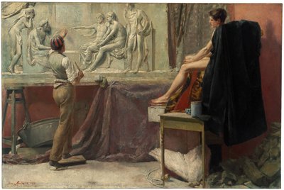 O estúdio de escultores, 1885 de Tom Roberts
