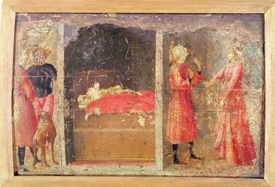 História de St. Julian the Hospitaller (tempera no painel) de Tommaso Masaccio