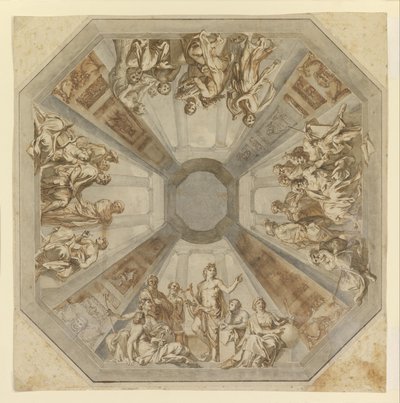 Estudo para o triunfo de Apolo para o teto da Sala delle Muse, Museo Pio-Clementino, Vati de Tommaso Conca