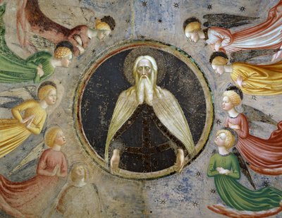 Pai eterno rodeado de anjos de Tommaso Masolino da Panicale