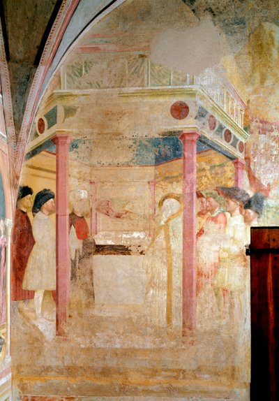 Vida de São João Batista: A Anunciação a São Zacarias - Fresco de Tommaso Masolino da Panicale