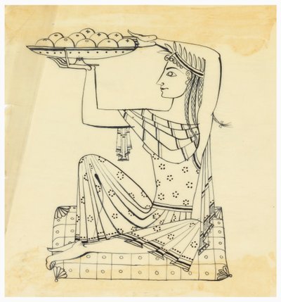 Desenho para Gravura em Prata: Mulher Sentada de Tommi Parzinger