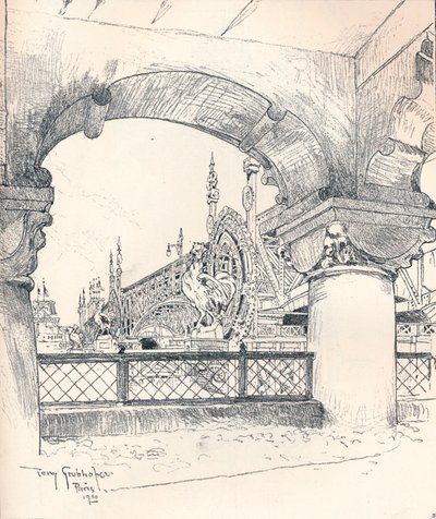 Colunata perto da Pont des Invalides, c1900 de Tony Grubhofer