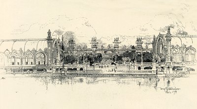 Os pavilhões de horticultura e silvicultura por Tony Grubhofer, 1900. de Tony Grubhofer