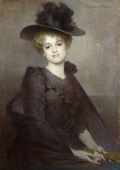 Retrato de uma mulher sentada, de Tony Robert Fleury