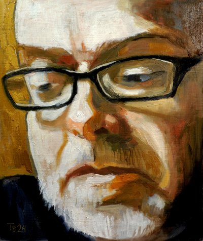 Auto-retrato de um homem barbudo de Tore Bahnson