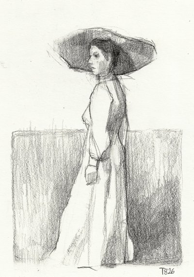 Esboço de uma mulher elegante de Tore Bahnson