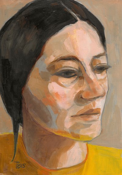 Retrato de uma mulher pensativa de Tore Bahnson