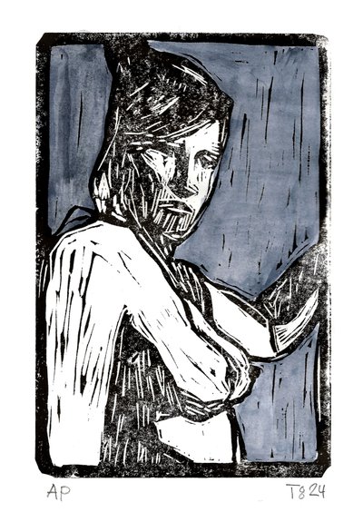 Retrato de uma mulher pensativa de Tore Bahnson