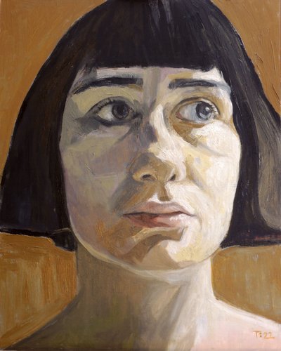 Retrato de uma mulher pensativa de Tore Bahnson