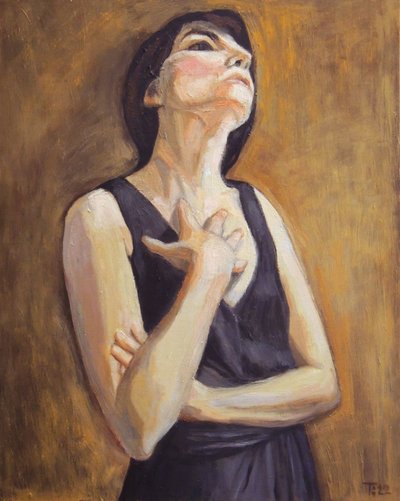 Retrato de uma mulher pensativa de Tore Bahnson