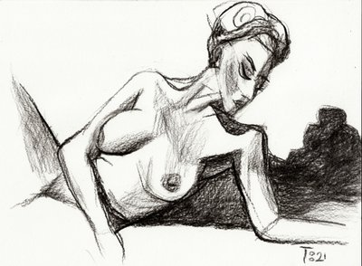 Esboço de nu sensual de Tore Bahnson