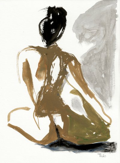 Mulher sentada em silêncio de Tore Bahnson