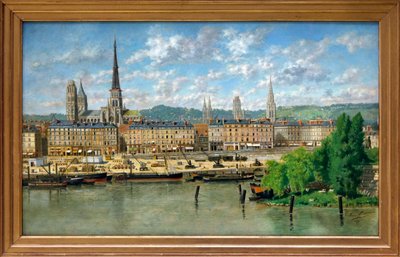 O porto de Rouen (óleo sobre tela) de Torello Ancillotti
