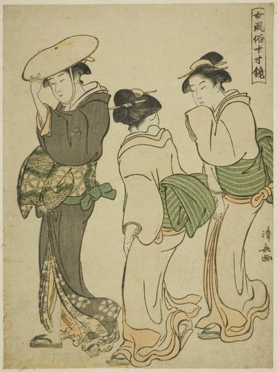 A Woman and Two Maids, da série "A Mirror of Feminine Manners (Onna fuzoku masu kagami)" de Torii Kiyonaga