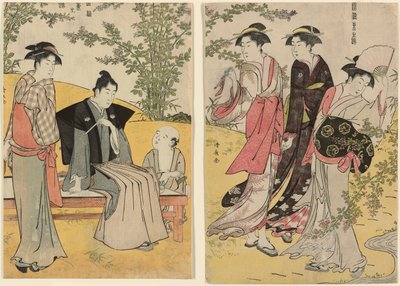 Um passeio em Hagidera, da série "A Brocade of Eastern Manners (Fuzoku Azuma no nishiki)" de Torii Kiyonaga