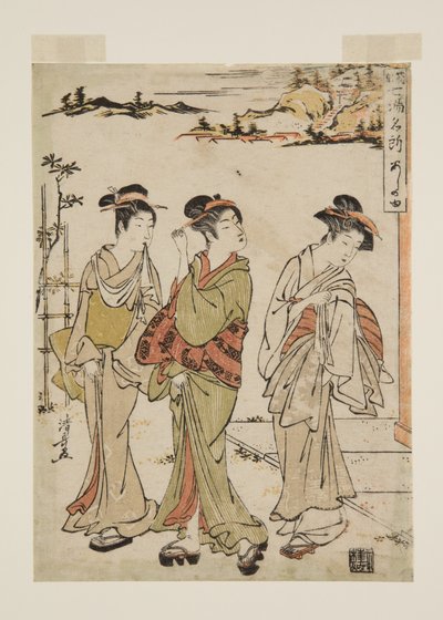 Ashinoyu (impressão em bloco de madeira a cores) de Torii Kiyonaga