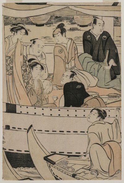 Festa náutica no rio Sumida, 1789. de Torii Kiyonaga