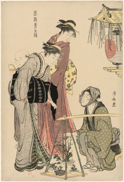 Comprando Vasos de Plantas, da série "A Brocade of Eastern Manners (Fuzoku Azuma no nishiki)" de Torii Kiyonaga