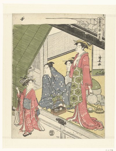 O Novo Yoshiwara Shin Yoshiwara (título no objeto) Dez Cenas de Verão na Capital Oriental (título da série) Azuma natsu jukkei (título da série no objeto) de Torii Kiyonaga