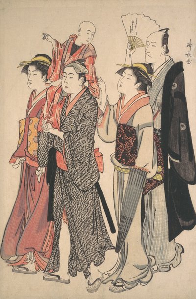 Ichikawa Danjuro V e sua família, 1782. de Torii Kiyonaga