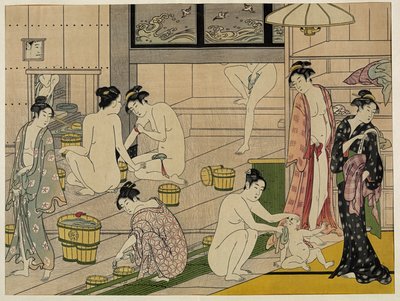 Mulheres do balneário de Kiyonaga de Torii Kiyonaga