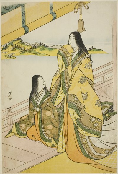 Sei Shonagon and Her Companion, de uma série sem título de damas da corte de Torii Kiyonaga