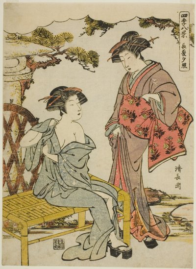 Sunset Glow of Late Summer (Choka no sekisho), da série "Oito Cenas das Quatro Estações (Shiki hakkei)" de Torii Kiyonaga