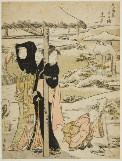 O Décimo Primeiro Mês (Juichigatsu), da série "Doze Meses no Sul (Minami juni ko)" de Torii Kiyonaga