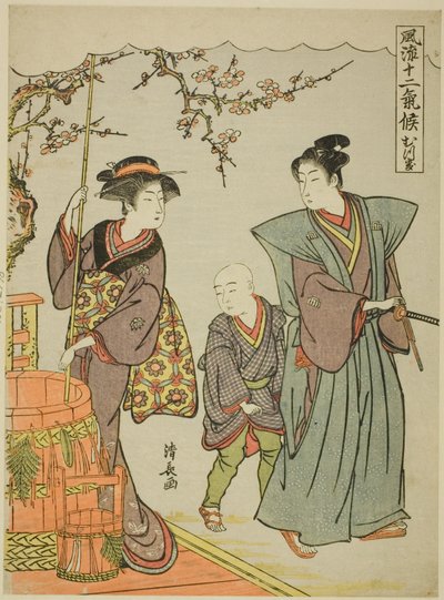 O primeiro mês (Mutsuki), da série "Fashionable Twelve Seasons (Furyu juni kiko)" de Torii Kiyonaga
