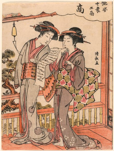 O Mercador (Sho) da série Belezas Ilustrando as Quatro Classes Sociais (Adesugata shi no ko sho) de Torii Kiyonaga