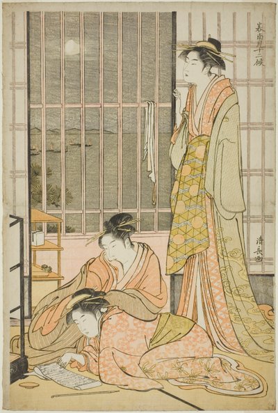 O Nono Mês, da série "Doze Meses no Sul (Minami juni ko)" de Torii Kiyonaga