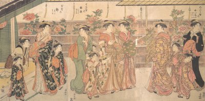 The Peony Show, ca. 1790. de Torii Kiyonaga