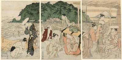 Visitantes de Enoshima de Torii Kiyonaga