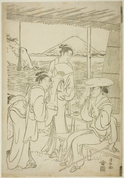 Visitantes de Enoshima de Torii Kiyonaga
