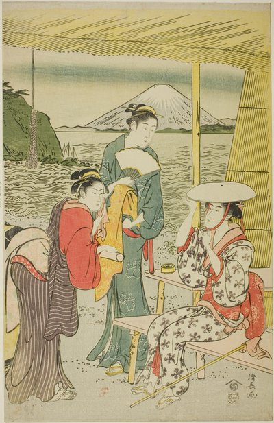 Visitantes de Enoshima de Torii Kiyonaga