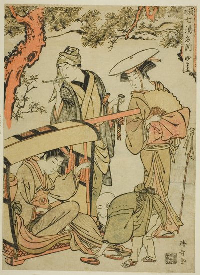 Yumoto, da série "Seven Famous Hot Springs of Hakone (Hakone shichito meisho)" de Torii Kiyonaga