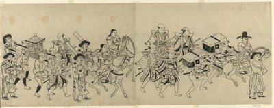 Chegada da Embaixada da Coreia a Edo de Torii Kiyonobu I