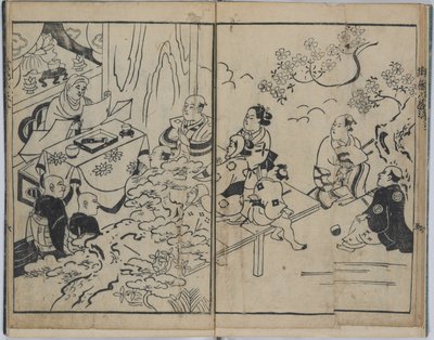 Os oito pontos de vista fantásticos nos assuntos amorosos militares (Furyu budo iro-bakkei) de Torii Kiyonobu I