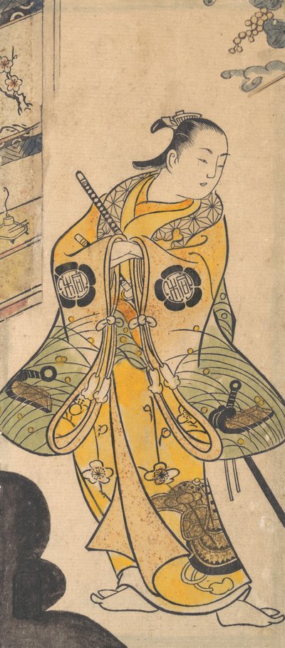 Ator como um Samurai Youth, ca. 1735. de Torii Kiyotada
