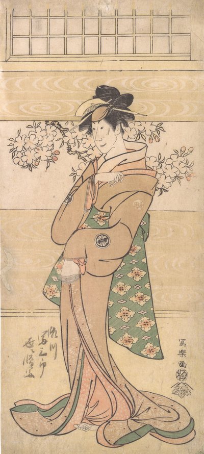 Ator Segawa Tomisaburo II como a Geisha Asaka, 1794-95. de Toshusai Sharaku