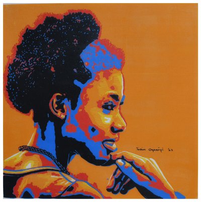 Contemplação Afro Laranja de Tosin Oyeniyi