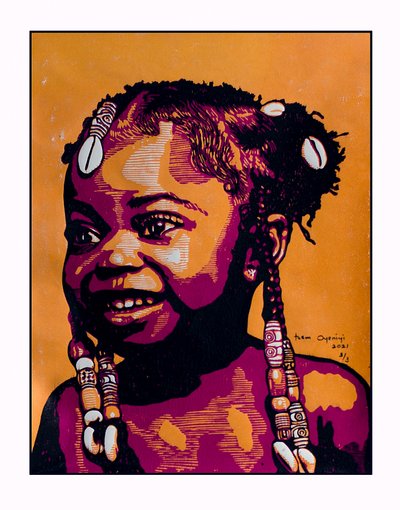 Criança africana sorridente de Tosin Oyeniyi
