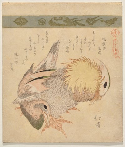 Par de patos tangerina de Totoya Hokkei