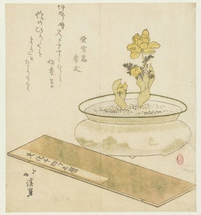 Planta em vaso e Almanaque de Totoya Hokkei